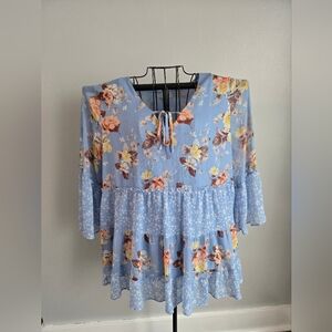 Cato Floral Babydoll Blouse